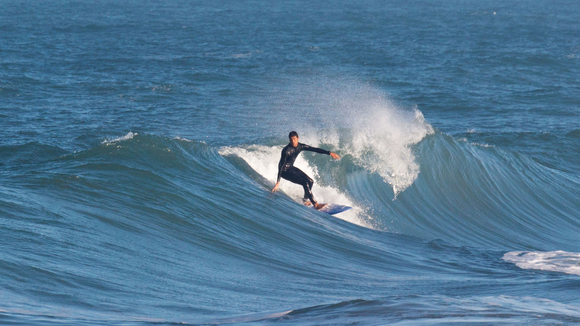 Perfect spring surf conditions at Panorama's Taghazout – 4ft wave, blue sky, no wind