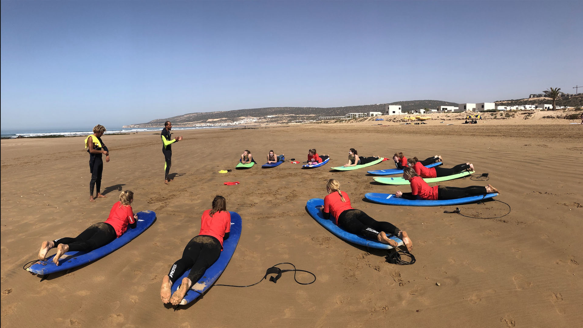Surf coaching session at Solid Surf House Taghazout for intermediate surfers